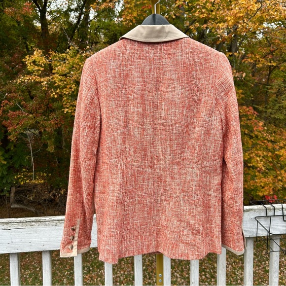 Pendleton vintage Women's Coral Tweed Blazer with Beige Accents size 8 - Picture 3 of 8
